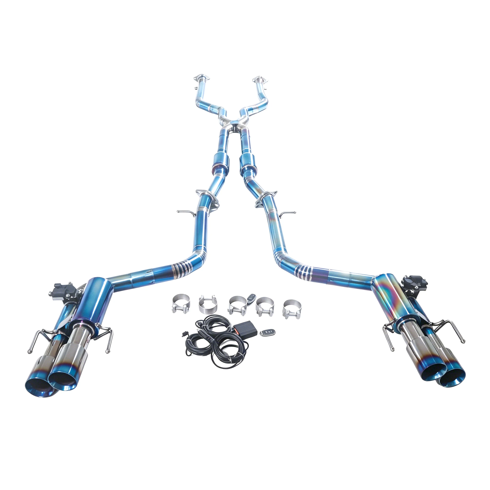 GFC Catback Exhaust System Muffler for Lexus IS500 RCF GSF Straight Exhaust Pipe Made of Titanium Alloy Mid with Dual Resonators