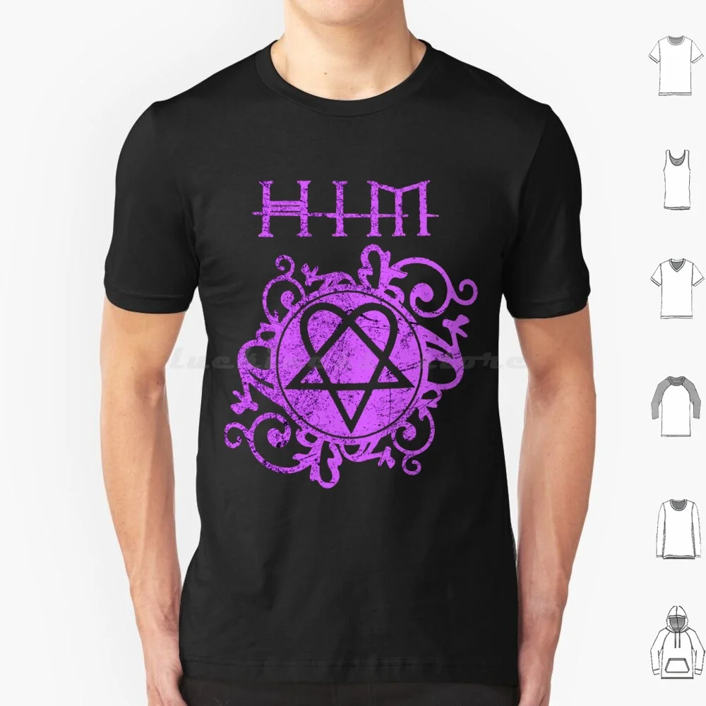 Him Ville Valo Band Pink Him Heartagram Romance T Shirt Cotton Men Women Diy Print Band Music Him For Him Guitar Funny Musician