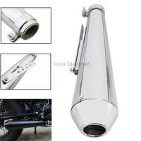 NEW Motorcycle Cafe Racer Exhaust Pipe with Sliding Bracket Chrome Exhaust System Muffler Tip Universal 35-43mm Accessories