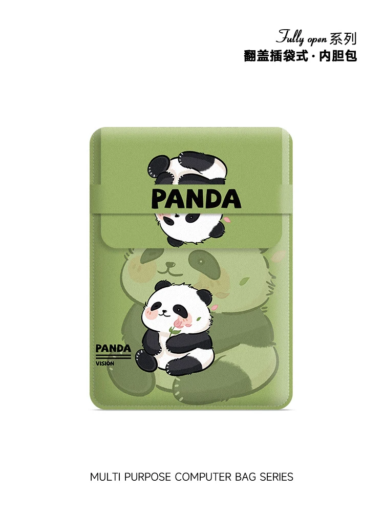 

Внутренняя сумка для ноутбука Flower Panda, женская немагнитная, подходит для защитного чехла для планшетных ПК, внутренняя сумка с откидной крышкой