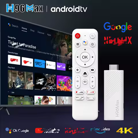 H96 MAX H313 TV Stick Android 14 TV Box Allwinner H313 Smart 2GB 16GB 8GB Wifi6 BT 4K HD Set Top Box Gogle Voice Media Player