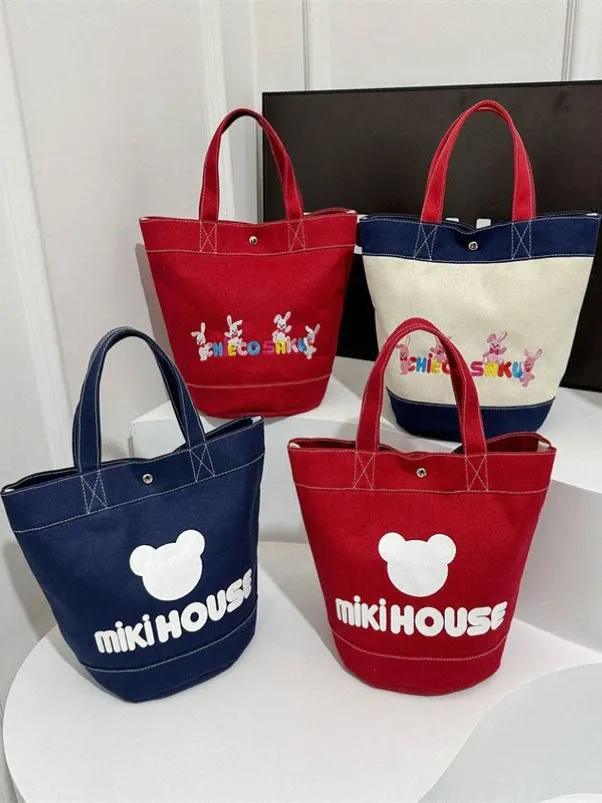 

Новая простая холщовая сумка-тоут с мультяшным принтом и надписью, вместительная сумка для ланча, универсальная уличная сумка через плечо