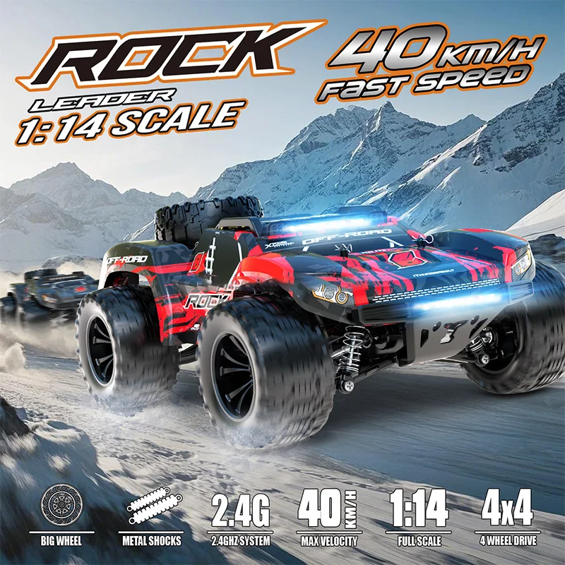 

9006E 1/14 полномасштабный ПВХ RC внедорожный альпинистский автомобиль 4WD 40 км/ч высокоскоростной автомобиль с большими колесами