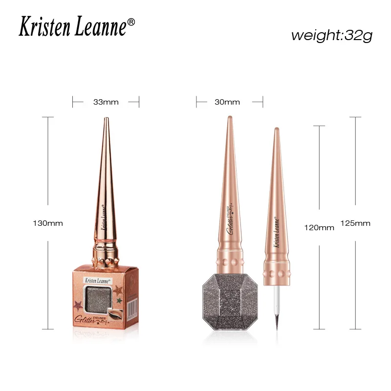 Kristen Leanne อายไลเนอร์ของเหลวแวววาว12สีประกายแวววาวอายไลเนอร์แบบแฟชั่นกันน้ำติดทนนาน