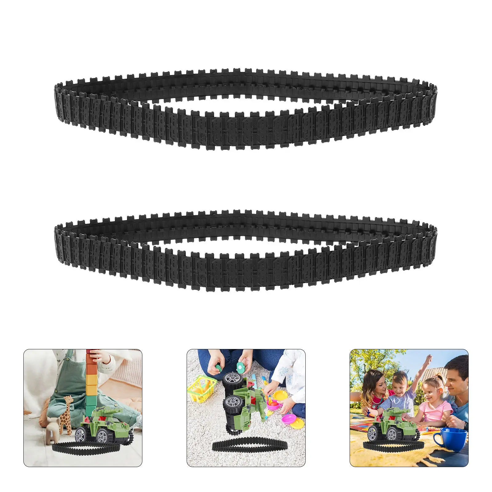 

2Pcs Rubber Tank Tracks Replacement Strong Grip DIY Track Part for Robot Tank Car Easy Install DIY Making Robot Track