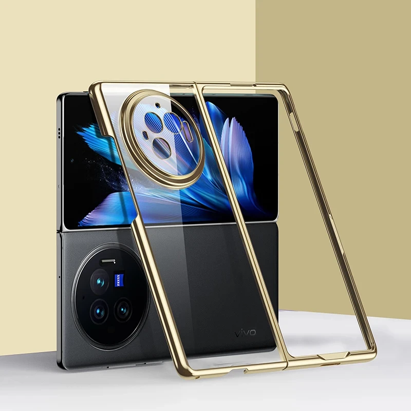 For VIVO X Fold 3 Case Luxury electroplated transparent Folding Phone Cover For For VIVO X Fold3 Pro Soft Silicone Bumper