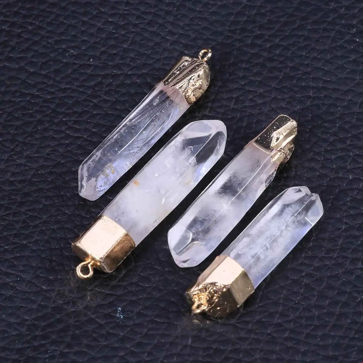 

4Pcs Natural Crystal Quartz Pendants DIY Accessories Necklace Bracelet Earrings Crafting Decorations Christmas Tree