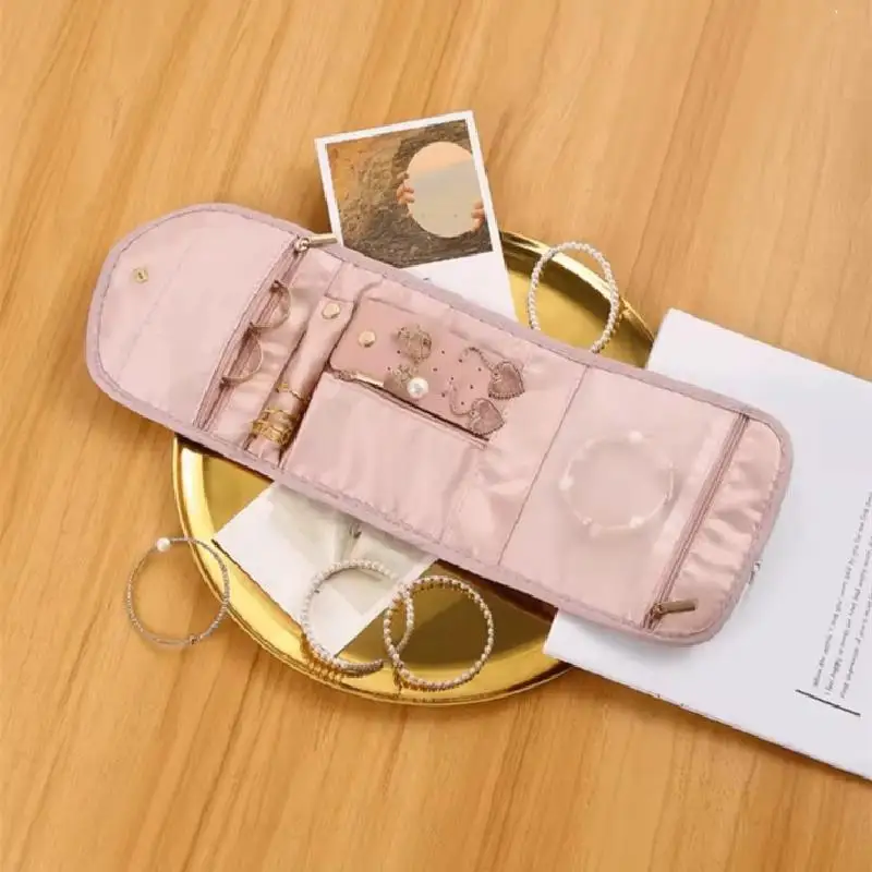 

Foldable Portable Travel Jewelry Bag Necklace Earrings Jewelry Case Organizer Packing Bag Rings Journey Storage Bags Home