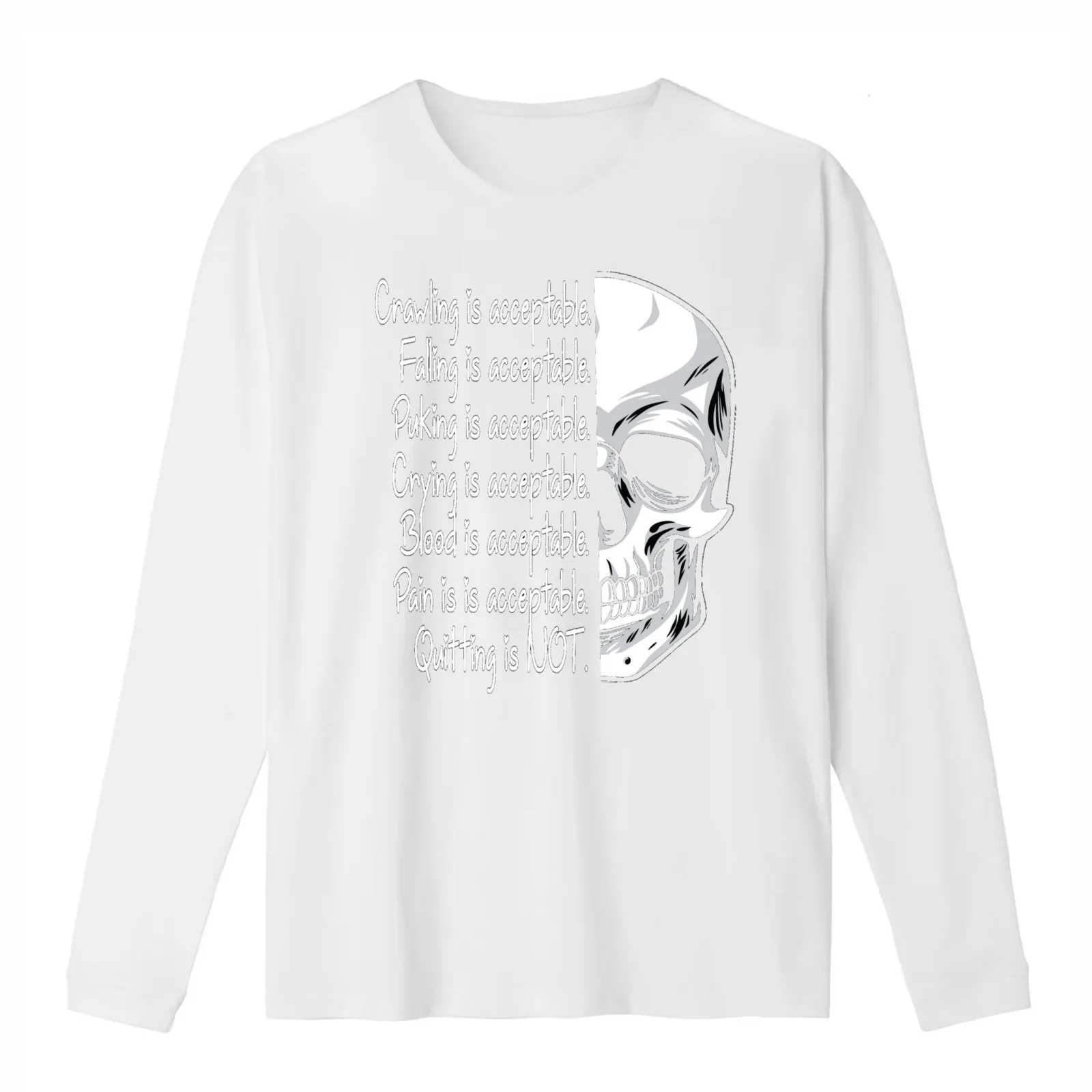 Crawling is acceptable T-Shirt Summer Casual Cotton Tee Oversized Streetwear Tops Vintage Graphic Print Unisex Men Women