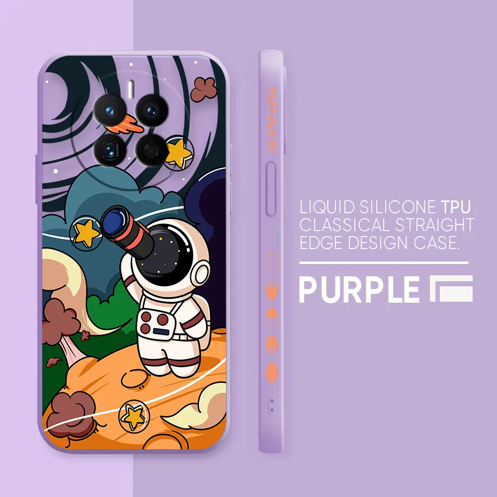 Telefoon Hoesje Voor Huawei Mate 20 20X30 40 P20 P30 P40 P50 Lite Pro Plus Siliconen Hoesje Funda Coque Shell Ruimte Astronaut Schilderij