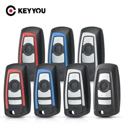 KEYYOU 1PCS Smart Car Key Shell Cover Case for BMW CAS4 F FEM 3 5 7 Series E90 E92 E93 X5 F10 F20 F30 F40 Panic FOB