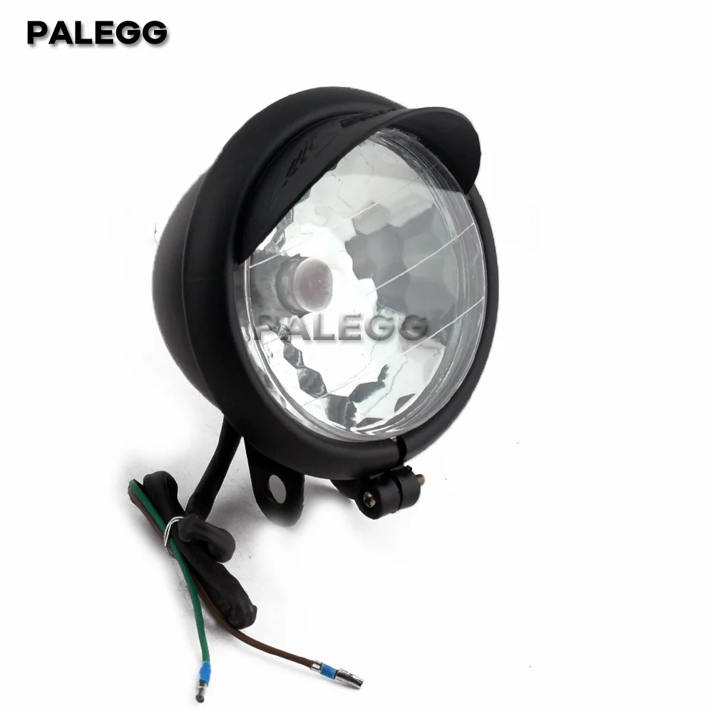 12V Universal Moto Headlamp Chrome /BlackABS Motorcycle Fog Lights Headlight Lamp Motorcycle Spare Parts Lighting