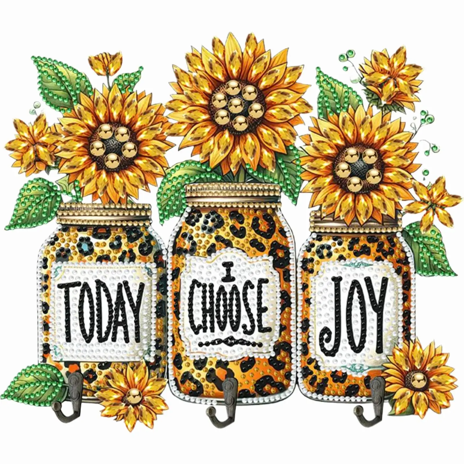 

Wooden Special Shaped Leopard Print Butterflies Flower Diamond Art Hanging Hooks Diamond Painting Art Hooks for Wall Cabinet