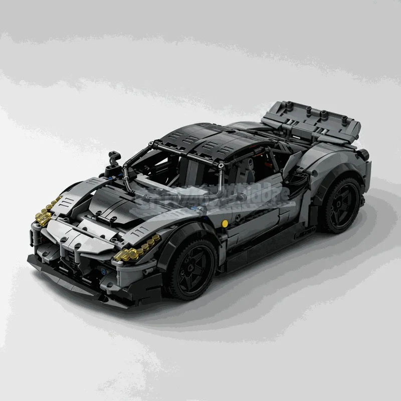 NEW 2567PCS Dark Gray Widebody Super Sports Car Building Blocks Vehicle Model DIY Assembly Set Detailed Racing Display Gift Toy