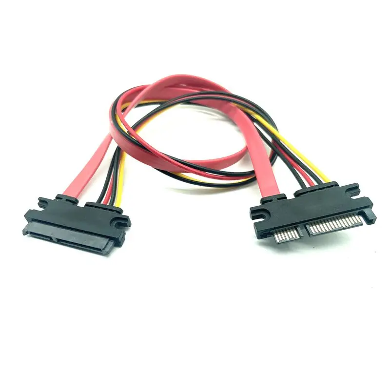 Red Color SATA 3 III 3.0 7+15 22 Pin 22p SATA power Male to Female Data Extension Cable SATA Cable 30cm sata power cable cables