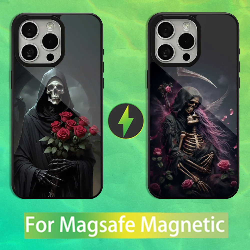 

Santa Muerte Art Phone Case For iPhone 16,15,14,13,12,11,Pro,Max,Plus,Mini,Magsafe,Magnetic Wireless Charging Case