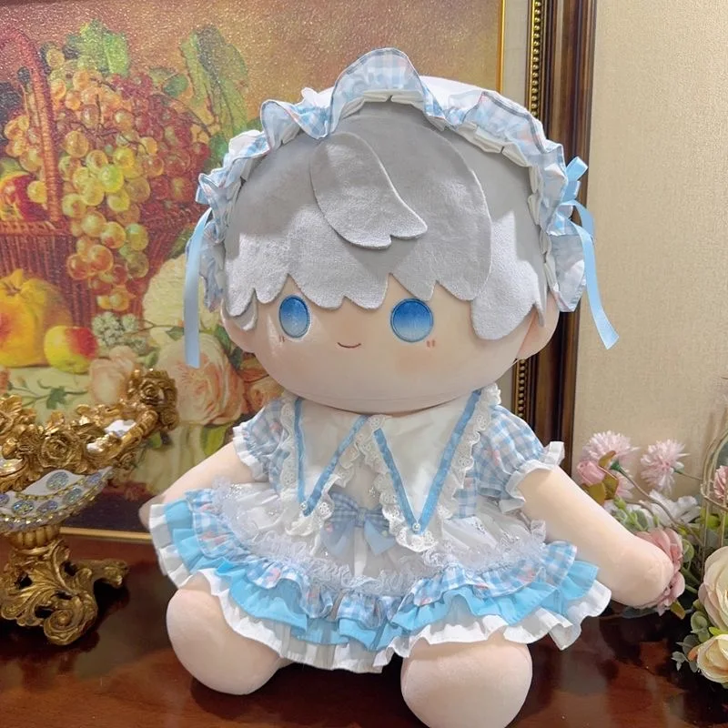 블루 인형 드레스 40CM 20CM 15CM 면 인형 옷, 50-55CM 리본 인형 치마