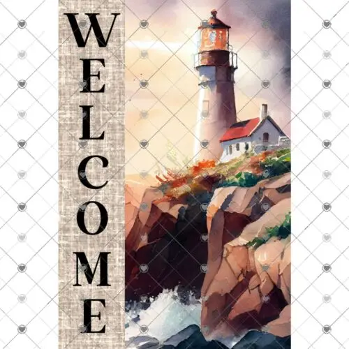 Lighthouse Garden Flag, Personalized, Garden Flag, Name Garden Flag, Ocean Decor