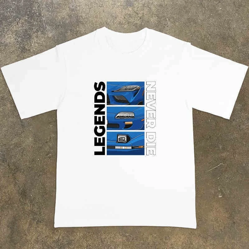 

LEGENDS NEVER DIE Sports Car Car Street Men's and Women's Casual Short-sleeved T-shirt Top