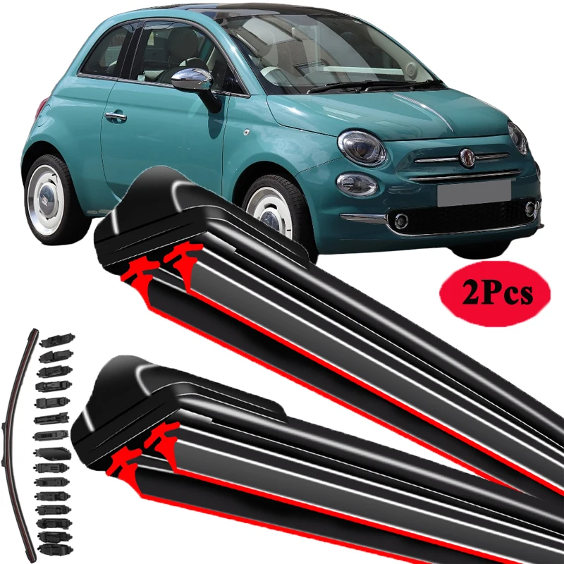 

For Abarth Fiat 500 595 695 312 Hatchback 1.4 2007 2008 2009 2010 2015 2019 2020 2022 24"+14" Wipers Double Rubber Wiper Blade