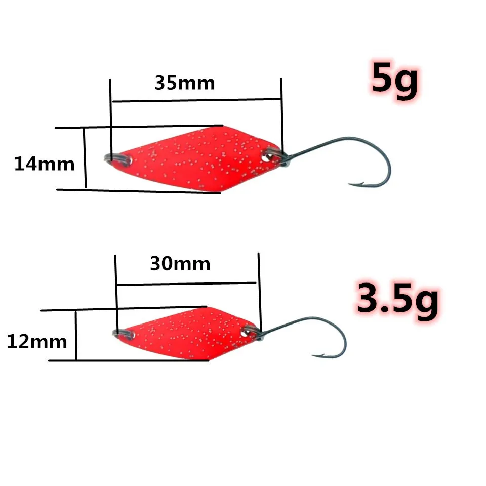 MUKUN 3.5g 5g Fishing Tackle Bait Fishing Metal Spoon Lure Bait For Trout Bass Spoons Small Hard Sequins Spinner Spoon