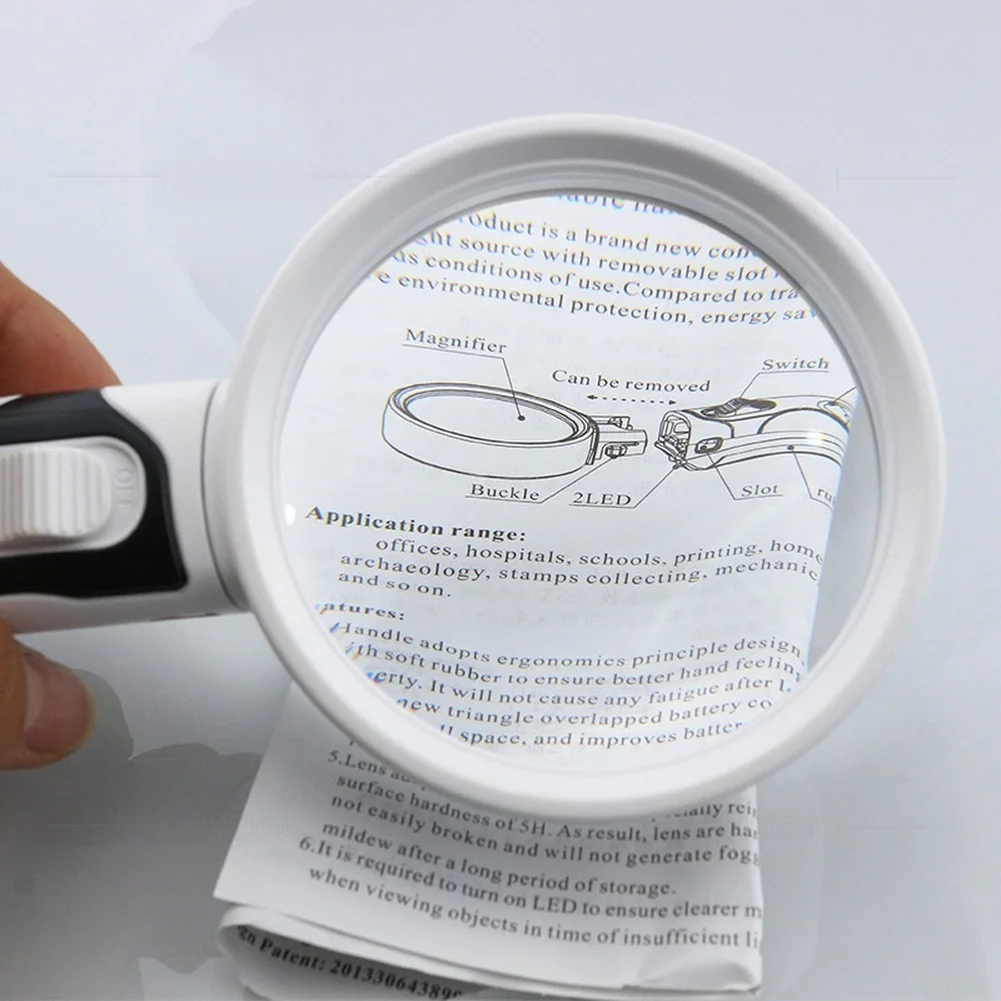 20X LED Magnifying Glass with Dual Lights 90mm Lens Rubber Grip for Detailed Inspection in Manufacturing and QA