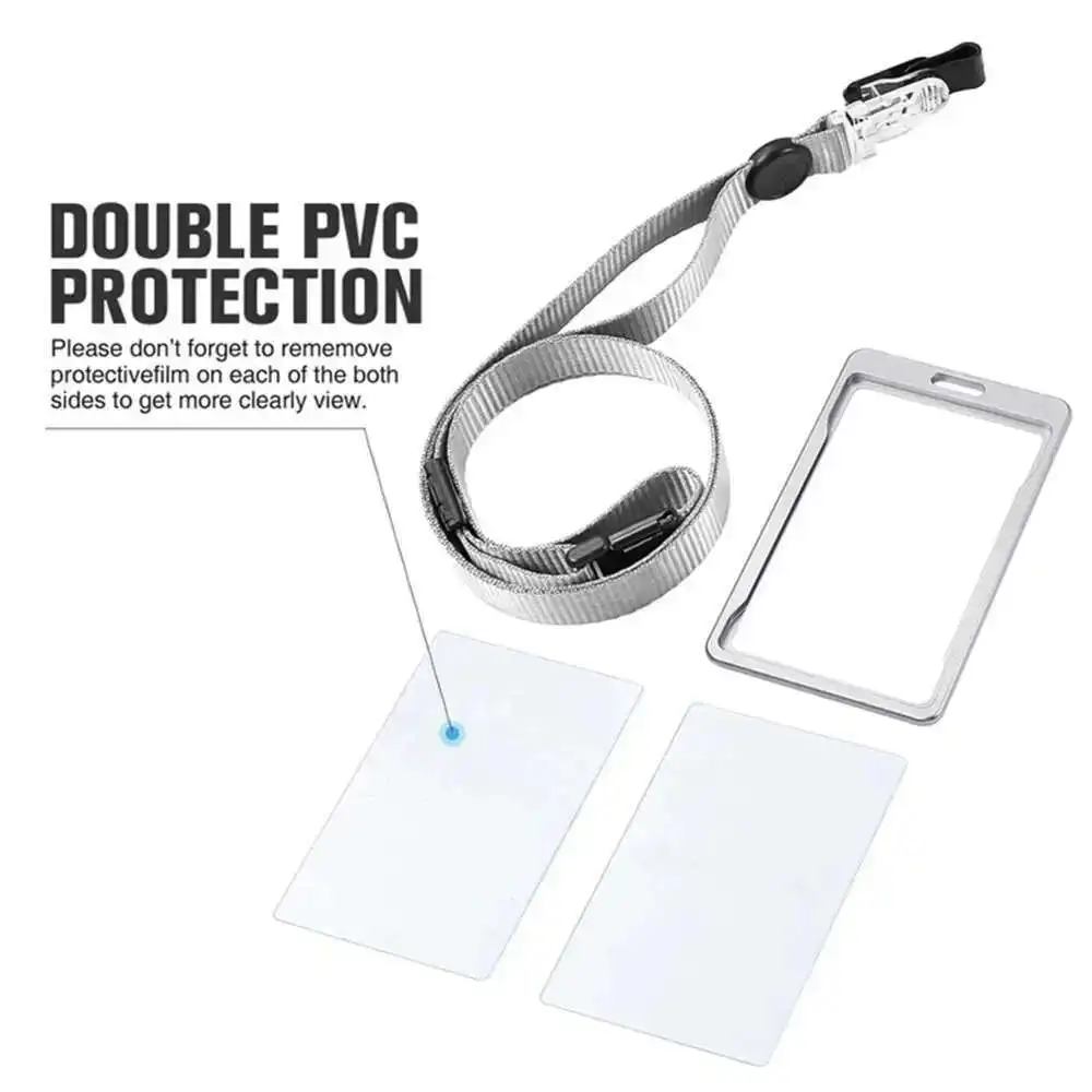 

Reap 1 Pcs Aluminum Vertical Id With Adjustable Lanyard/strap Card Name Tag Badge Holder