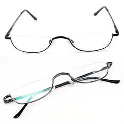 New Half Moon Metal Spring Hinge Reading Glasses Half Frame Ultra Light Resin Eyeglasses Vision Care +1.00~+4.0 Diopter HD Lens