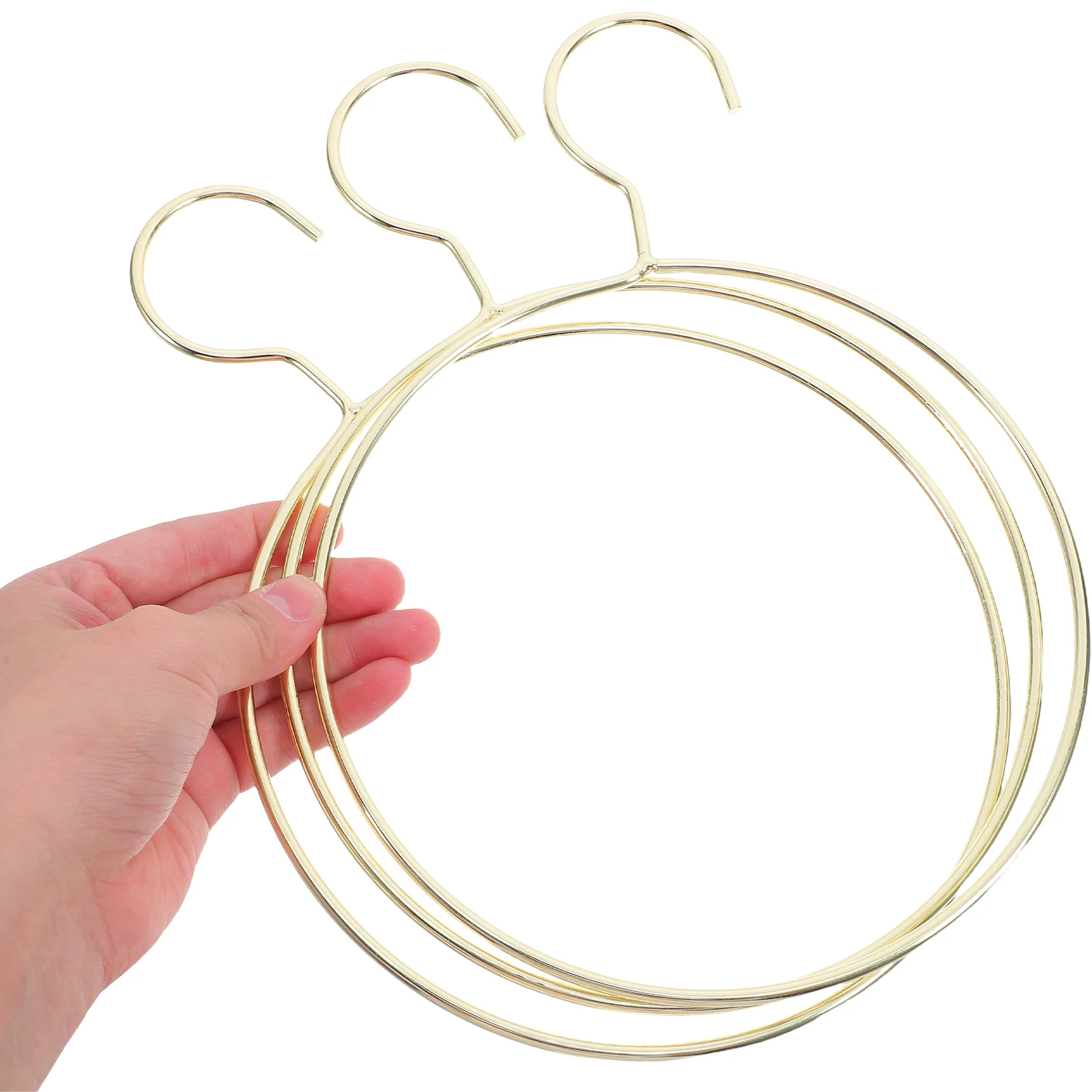 

3 Pcs Wrought Iron Round Clothes Rack Belt Hanger Blanket Hangers Multifunction Scarf Metal Coat Rod for Women