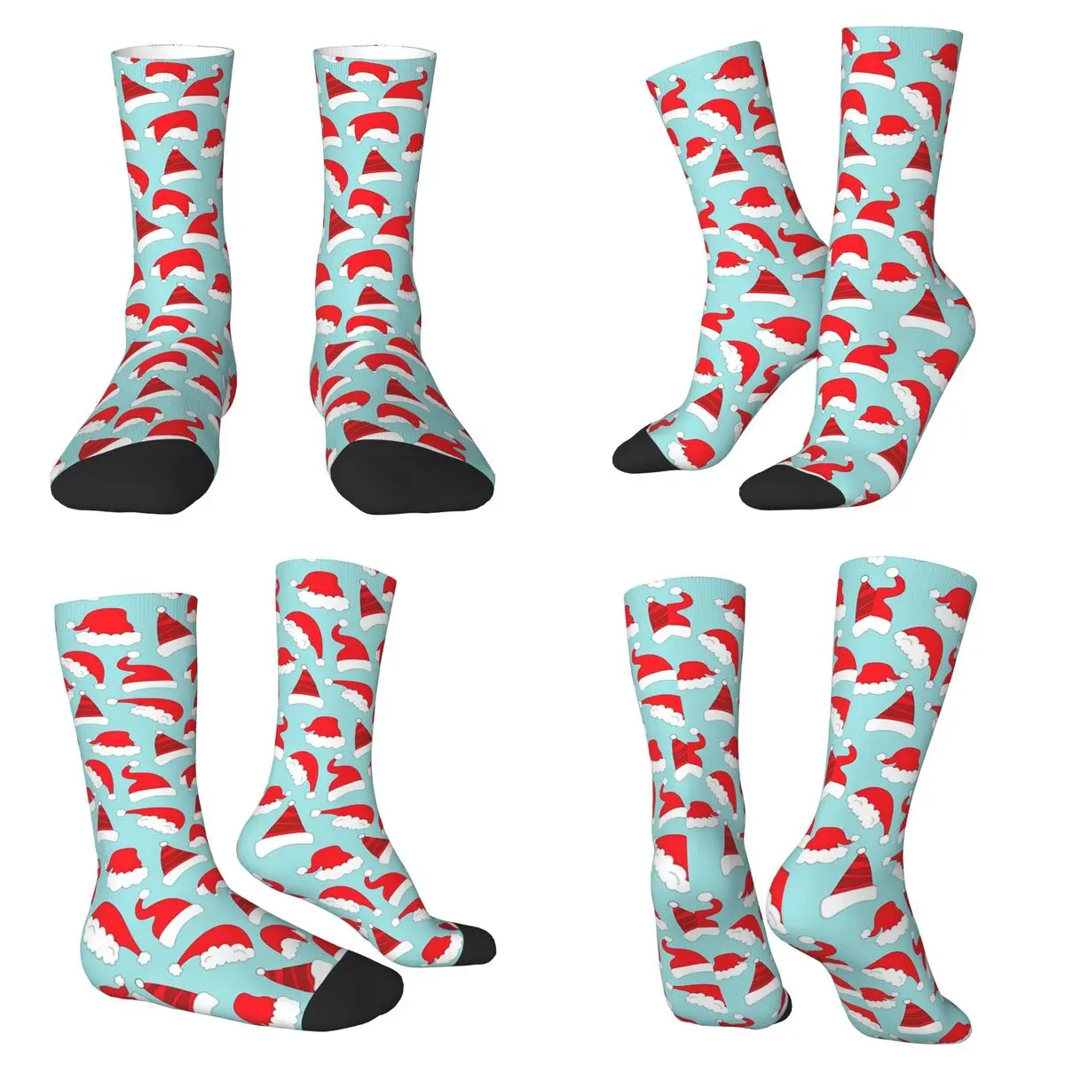 

Носки с рисунком шапки Санта-Клауса, высококачественные носки в стиле Харадзюку, всесезонные длинные носки унисекс, подарки на день Святого Валентина