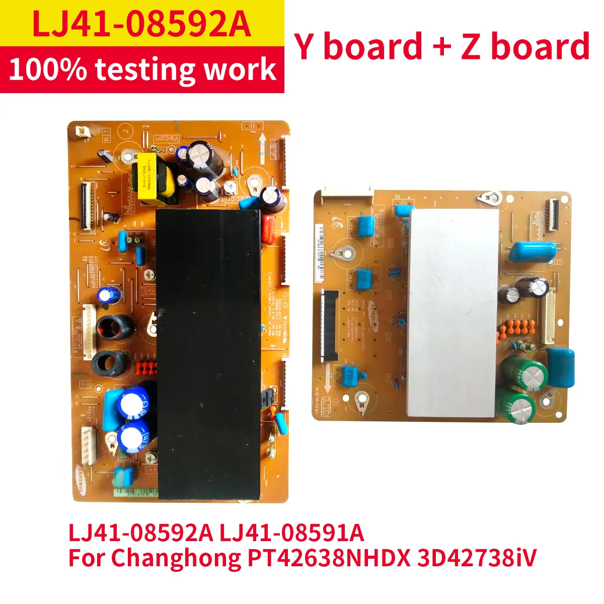 100% test original Y board +Z Board LJ41-08592A LJ41-08591A a set for Changhong PT42638NHDX 3D42738iV