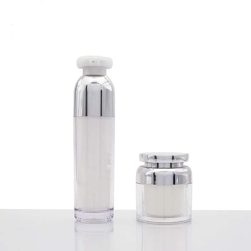 1PCS 15ml-100ml Cosmetic Jar Acrylic Lotion Cans Vacuum Emulsion Bottle Press Cream Pot Sample Vials Airless Makeup Container