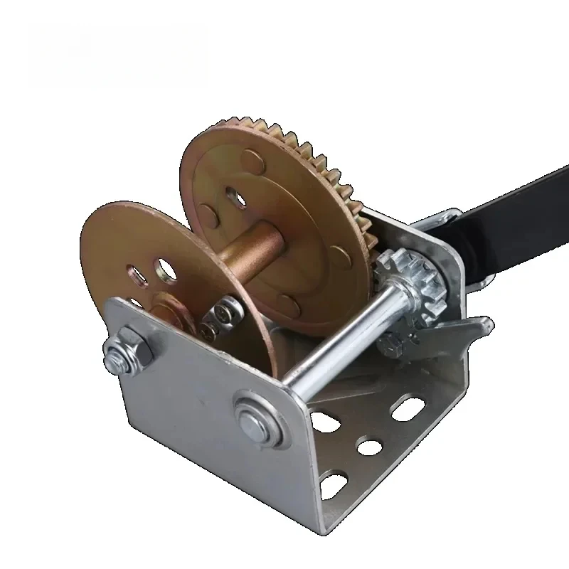 

High Quality Mini Portable One-Way 800lb Hand Winch with Wire Rope and Colored Galvanized Gear
