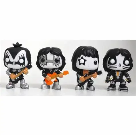 NEW! FUNKO POP Rocks KISS #04 The Demon #121 #05 Spaceman #123 #06 Starchild #122 Catman #07 Action Figure Model Collection Toys