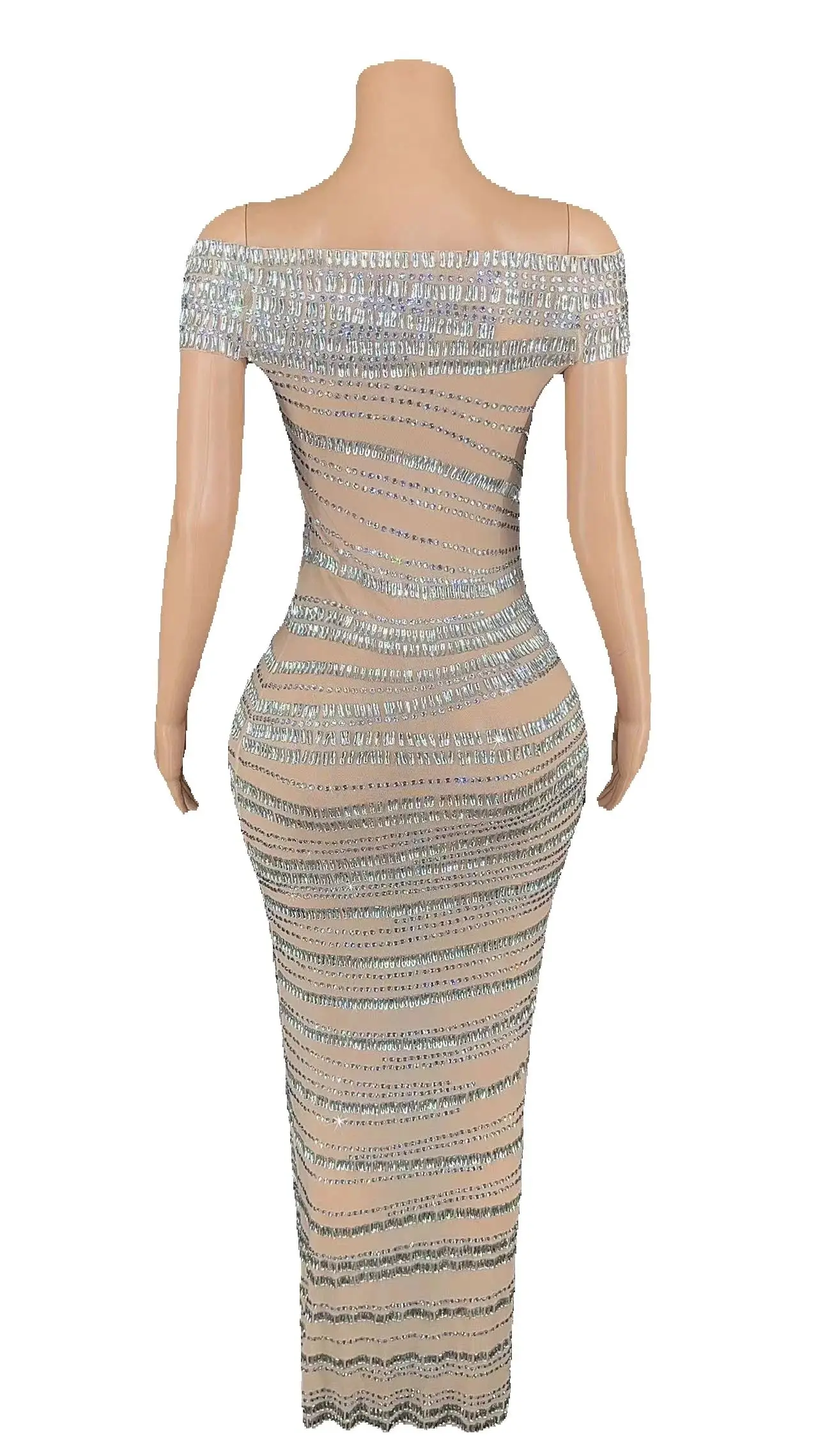 ZD elegante abito da sera da sposa musulmano per le donne con paillettes di cristallo collo alto manica lunga sirena formale festa di ballo 2023