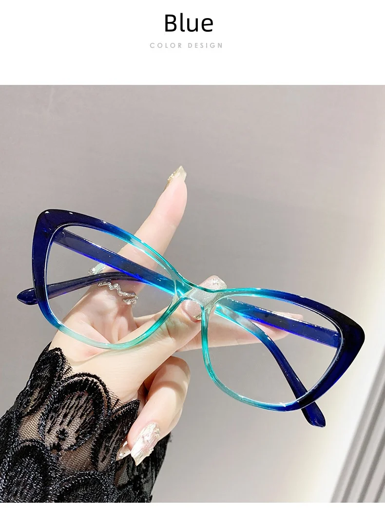 Cat Eye Lesebrille Für Frauen Anti Blaues Licht Zum Lesen Presbyopie Brille Retro Computer Hyperopie Brille + 1,0 + 1,5 + 2,5 – Detail 10