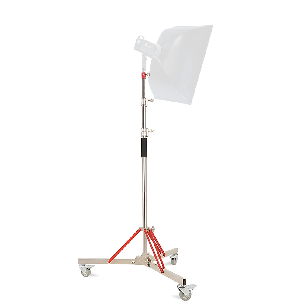 SH 320cm Photography Magic Leg With 3 Wheels All Metal C-Stand Bracket Stainless Steel Tripod For Stainless Steell Arm Crossbar