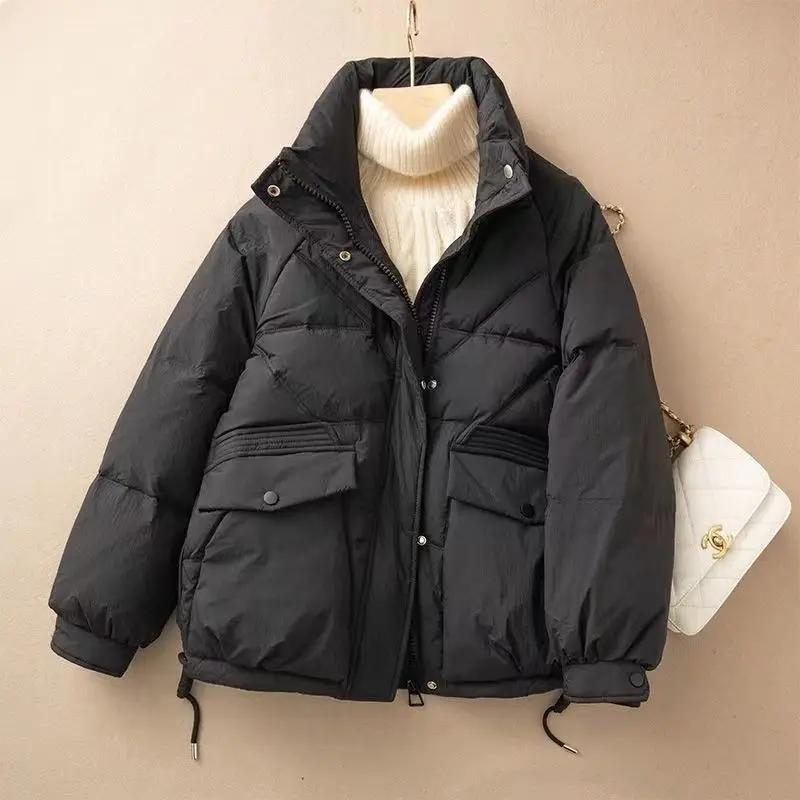 Short Style Parkas Women Loose Thicken Warm Tender Winter Ulzzang Fashion Stand Cozy Pure Streetwear Casual All-match Students