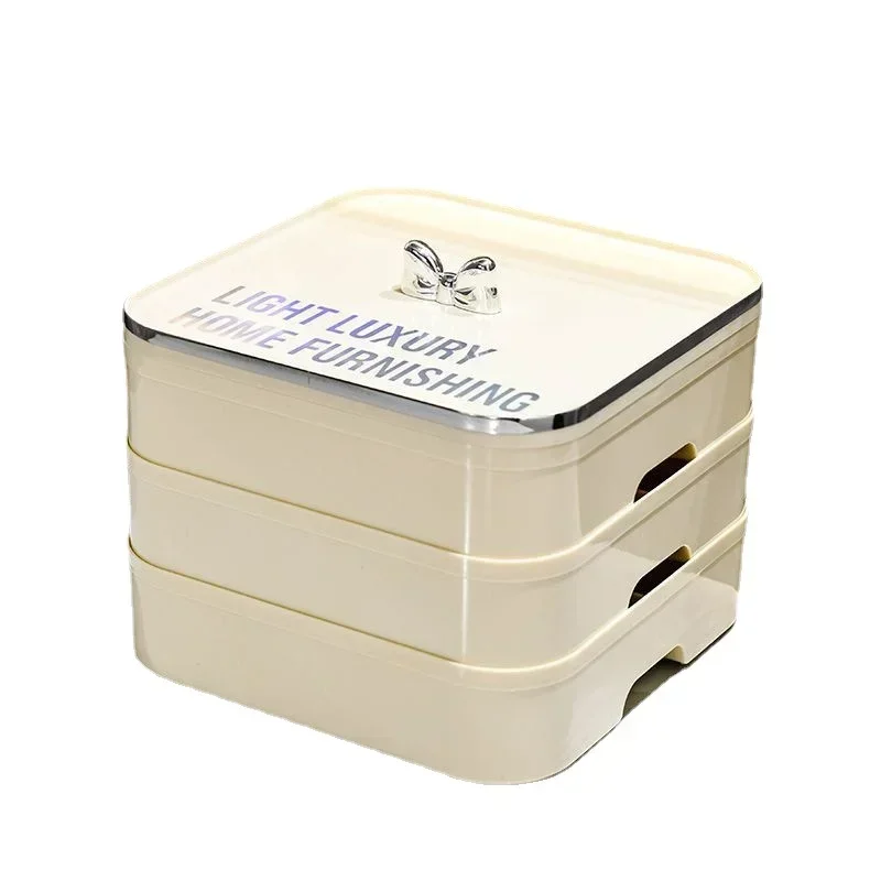 

Контроль пыли с крышкой, поднос для фруктов, бытовой журнальный столик для гостиной, коробка для конфет, поднос для закусок, орехов, четыре отделения, ящик для хранения, новый