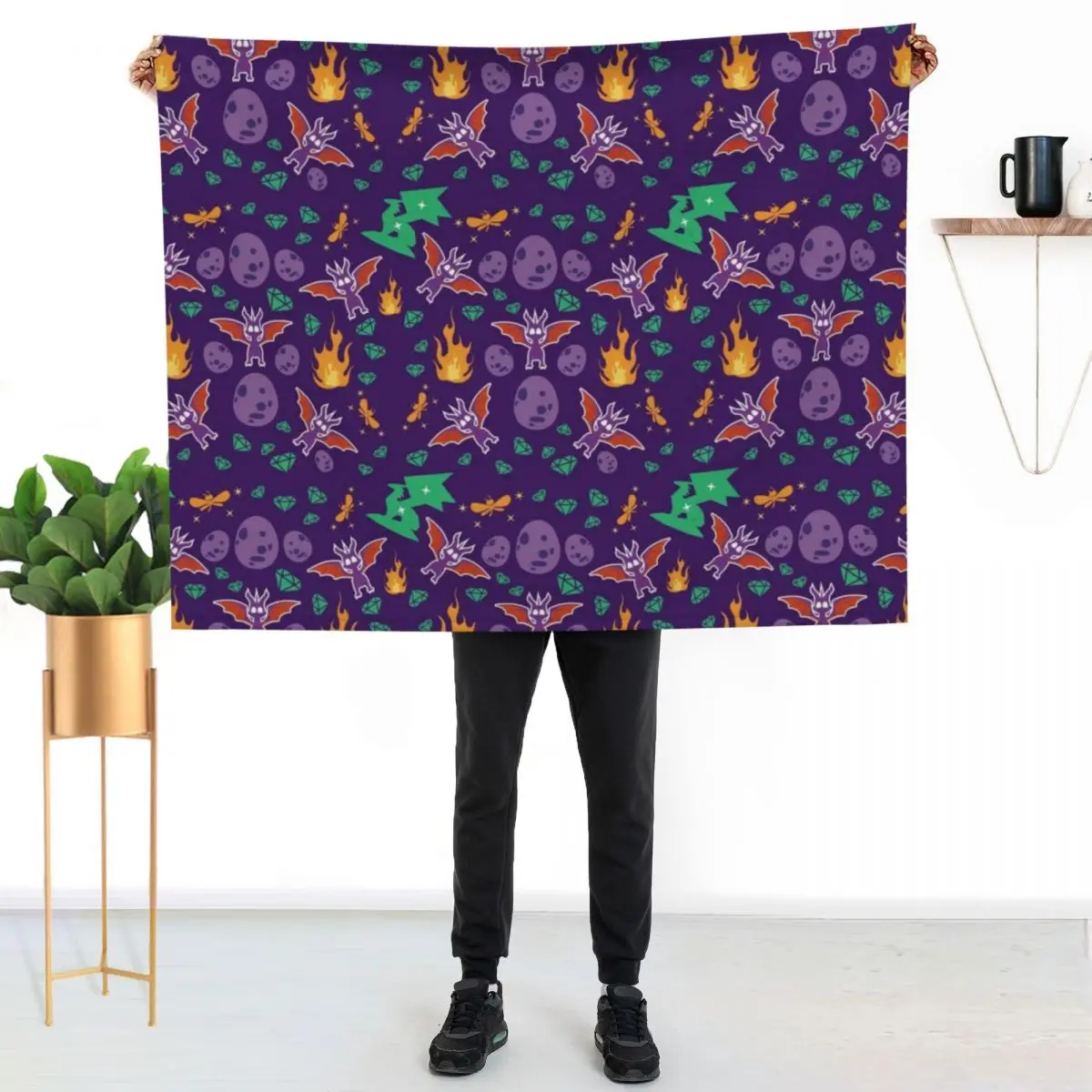 

Spyro Pattern Throw Blanket Foldable Soft Warm Blanket for Outdoor Use
