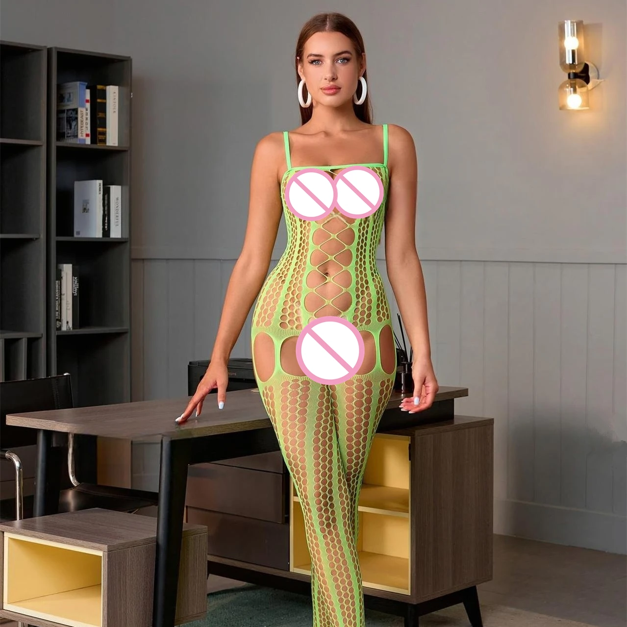 Sıcak pijama kadın seksi iç çamaşırı Porno Babydoll BODYSUIT örgü vücut çorabı Catsuit düğün gecesi Teddies Trajes kalça şal