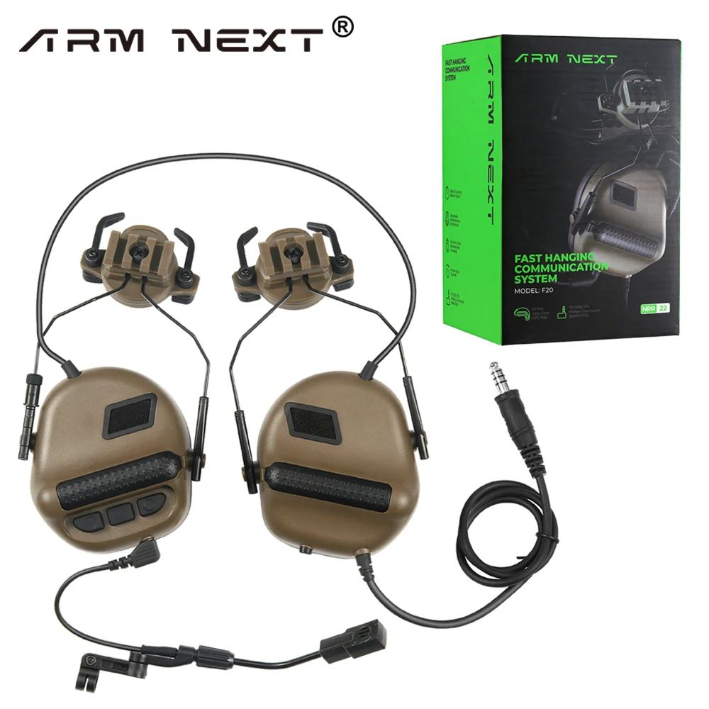 Military Tactical Earmuffs Electronic Hunting Hearing Protection Shooting Earmuffs Air Gun Anti-noise Headset with PTT Adapter