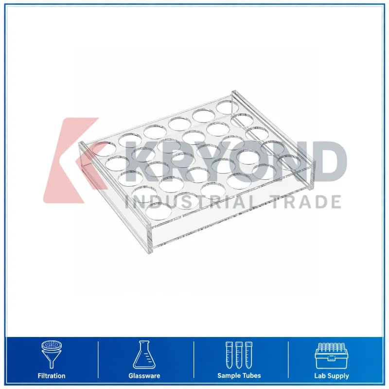 Plexiglass Chromatography Vial Rack 10mL 30 Bottles 22.5mm Aperture Laboratory Holder Storage Equipment Research Application Use