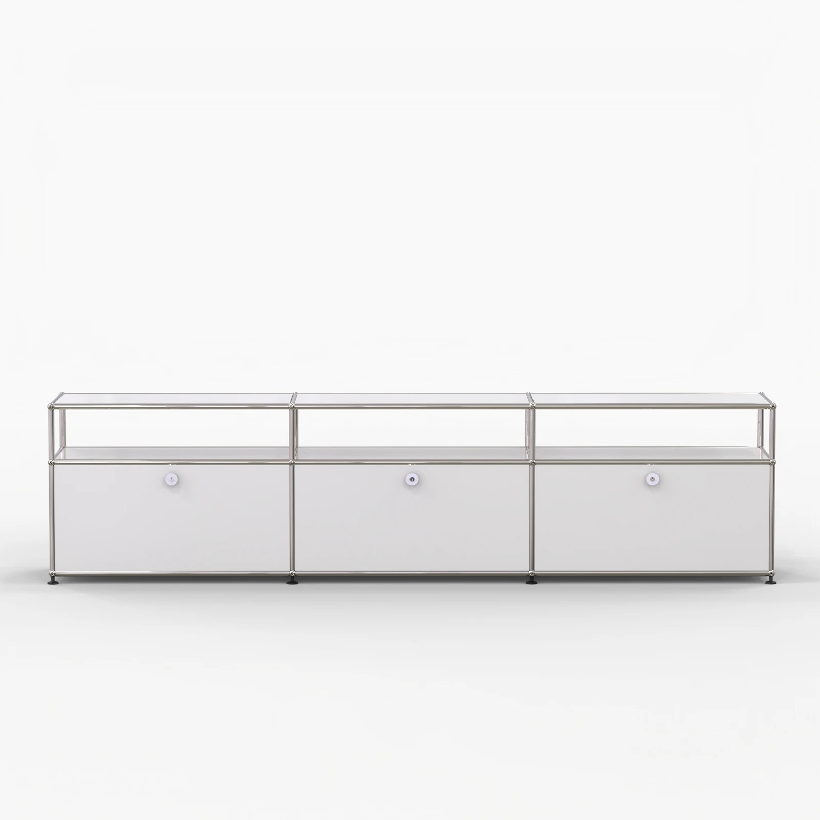 White Metal Furniture, Stainless Steel Chinese-style TV Cabinet, Large-capacity Customizable Modular Furniture