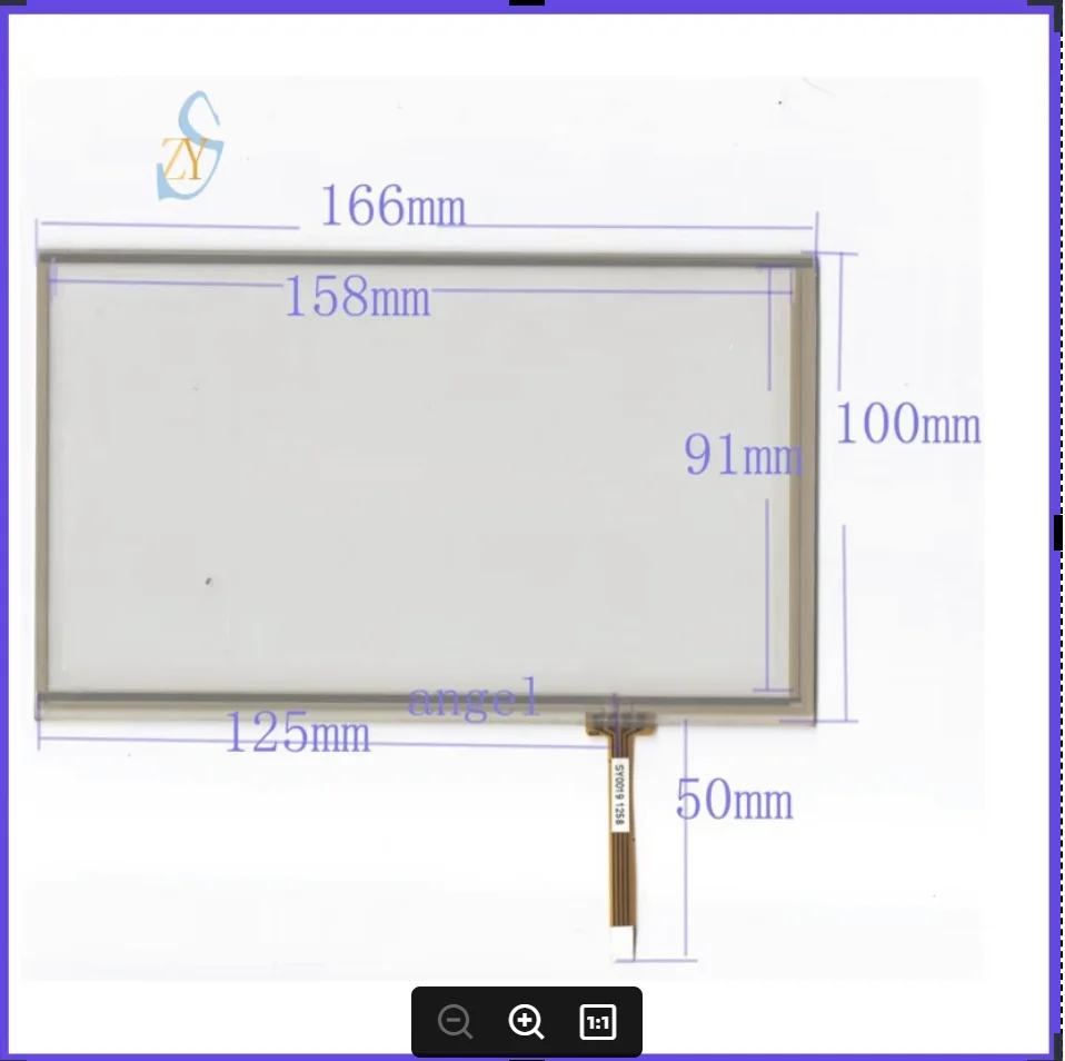 ZhiYuSun POST 7inch touch screen digital player handwriting screen outer periphery dimension 165*100 General touch screen