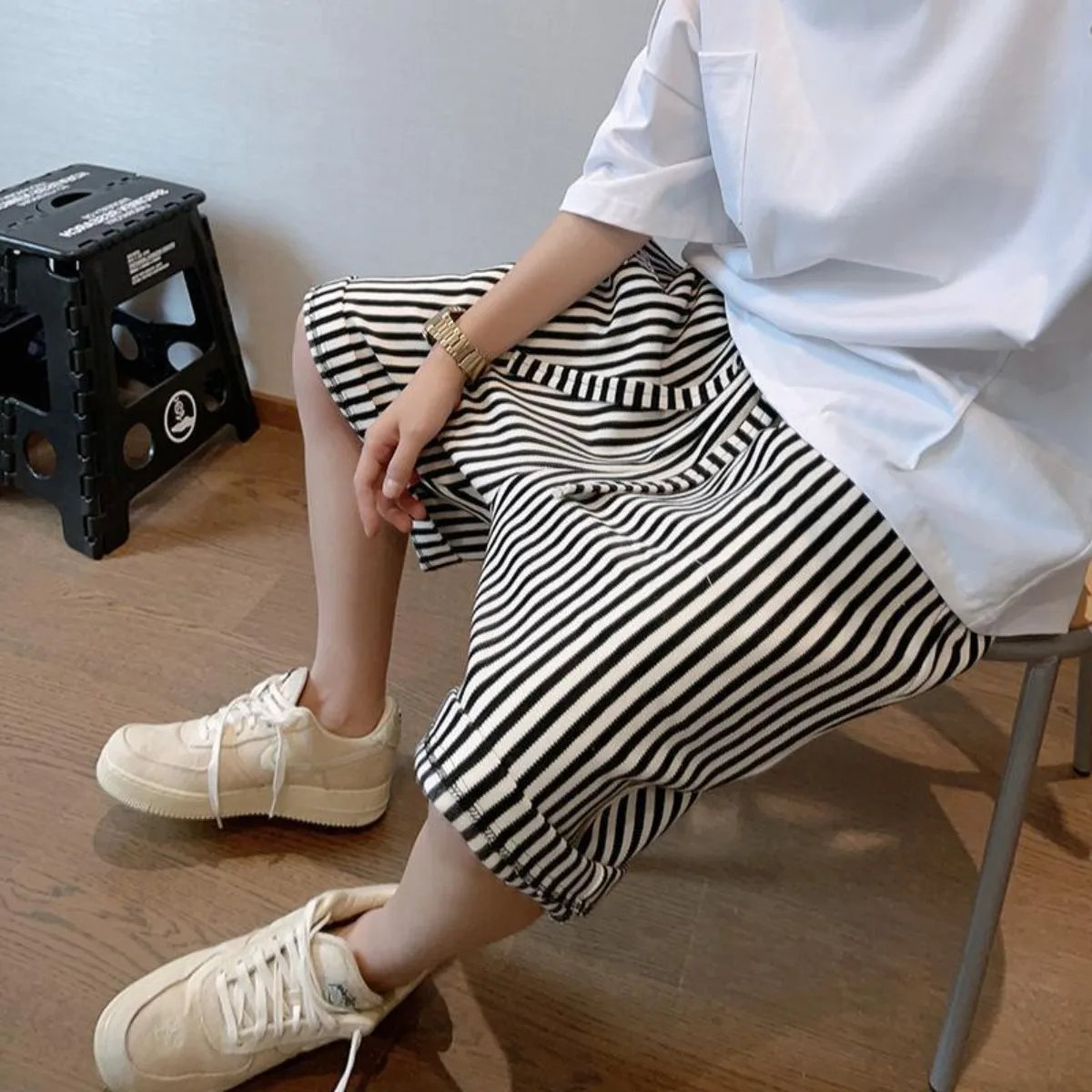 

Summer Men's Sport Sportswear Running Shorts Stripe Charm Casual Bottoms Gym Fitness Training Jogging Short Pants Daily Men