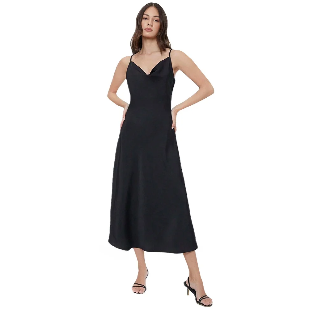 2024 Nuovo transfrontaliero Par Dr Glowing Satin ter Ne Abito senza spalline Gonna estiva in poliestere lavorato a maglia sottile a vita alta