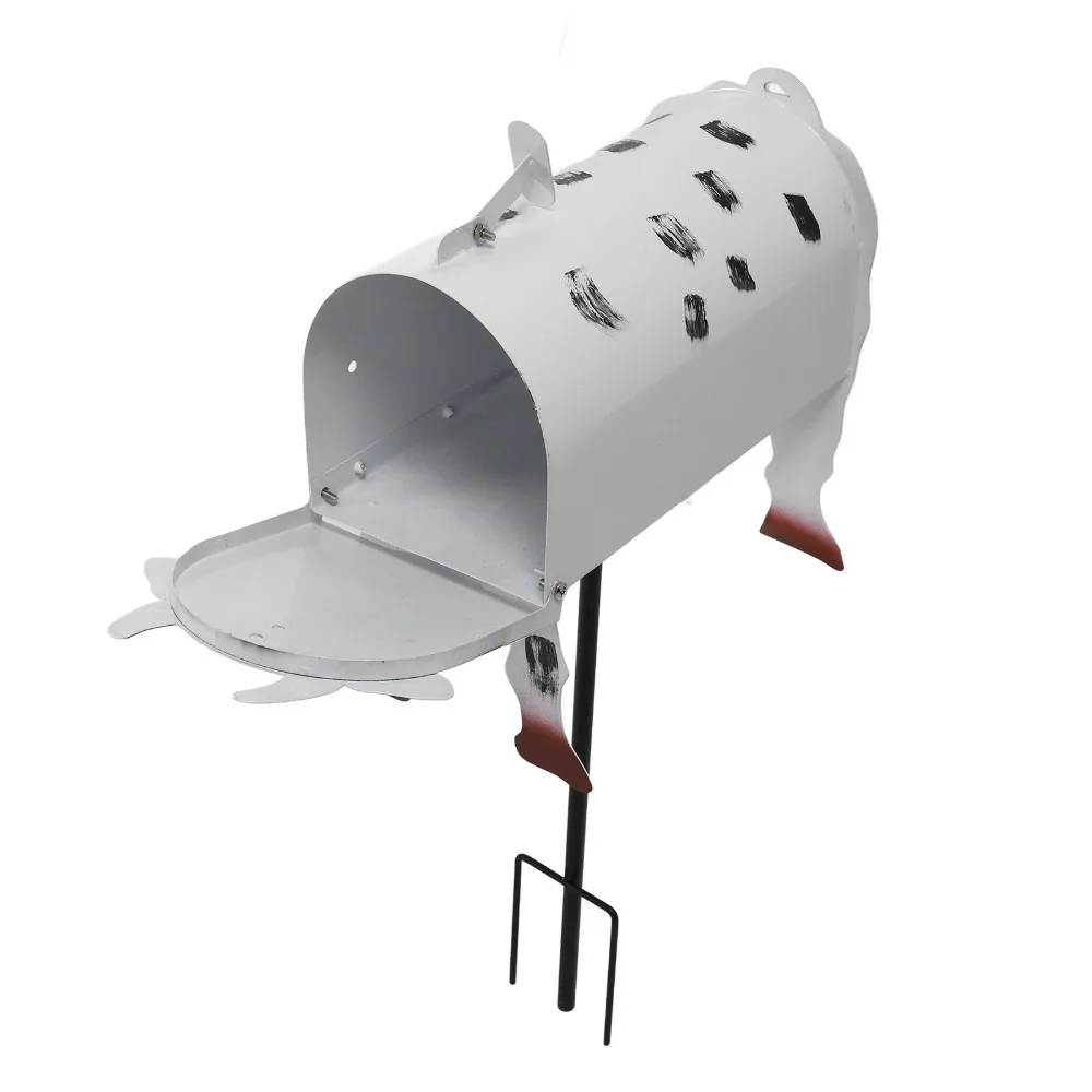13pcs Iron Cow Mailbox Cover Spacious Delivery Port Ample Inner Space Animal Mailbox Cow Spots Metal Cow Mailbox Outside Home