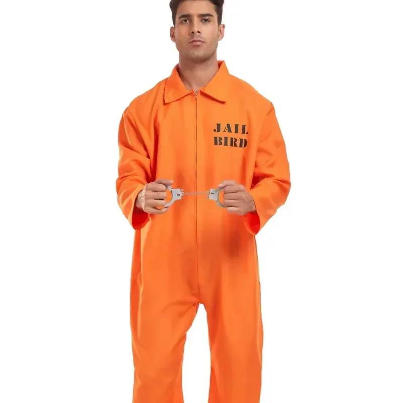 Halloween Adult Prisoner Cosplay Costumes Men's Orange Jumpsuit Halloween Adult Prisoner Cosplay Costumes Men's Orange Jumpsuit