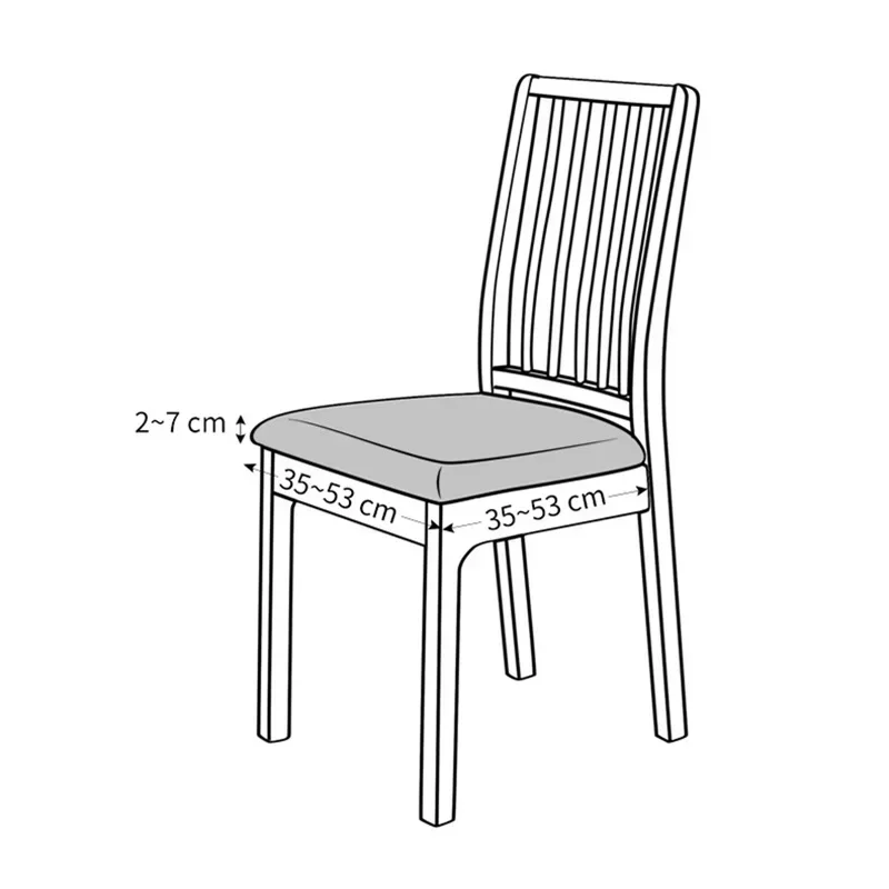 1/2pcs Stretch Jacquard Dining Room Chair Seat Covers Removable Washable Elastic Upholstered Dining Chair Cushion Slipcover Home